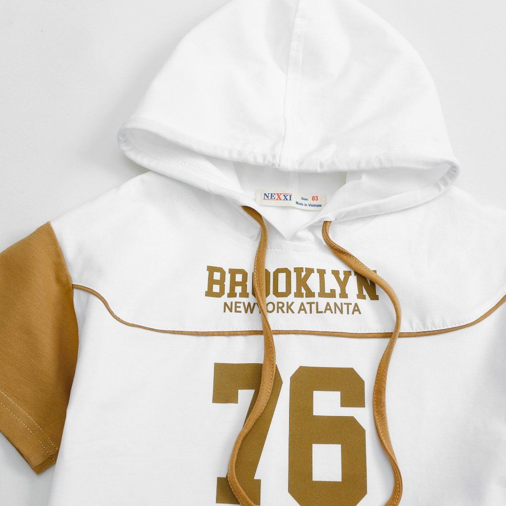 Bộ Thun Có Nón Phối Màu in Brooklyn 76 Thể Thao Cho Bé Trai Nexxi