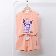 Bộ Thun Lửng Tici In Kuromi Hotrend Dây Trái Tim