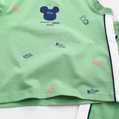 Bộ Thun Sát Nách Cho Bé Trai In Hoạ Tiết Gấu Qee