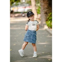 Chân Váy Jean Chữ A Dây Túi Hộp