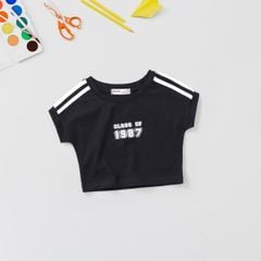 Áo Thun Bé Gái Croptop Viền Soc 1987