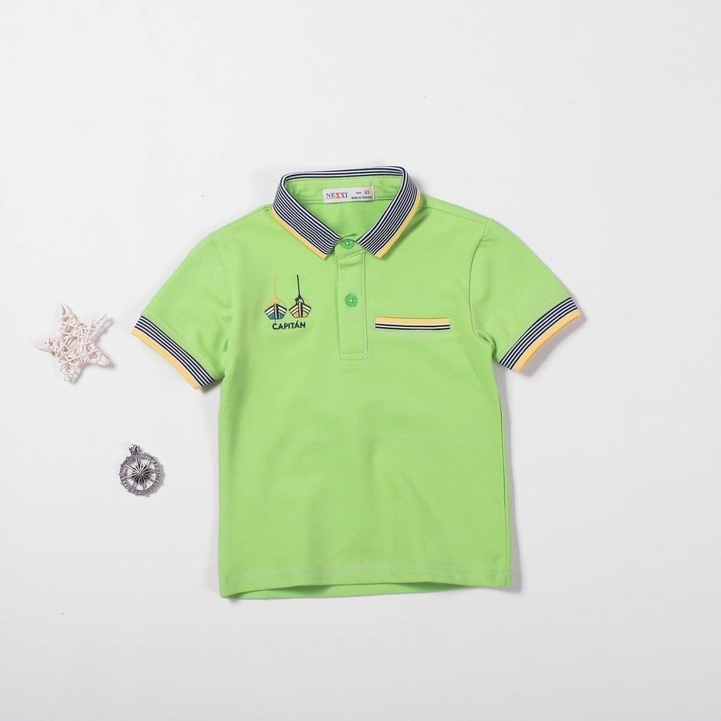 Áo Thun Cổ Bẻ Bo Dệt Capitan Bé Trai