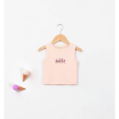 Áo Thun Gân Sát Nách Bé Gái In Chữ Best Cá Tính