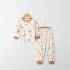 Bộ Đồ Ngủ Unisex Chất Liệu Thun Gân In Hoạ Tiết