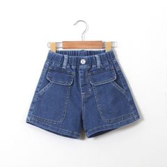 Quần Đùi Jean Lưng Cao Túi Nắp Bé Gái