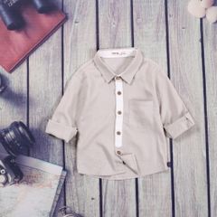 Áo Sơ Mi Linen Dài Tay Phối Màu Bé Trai