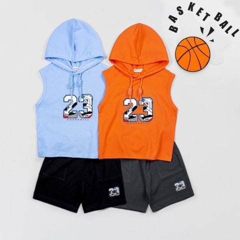 Set Thể Thao Sát Nách Có Nón In Số 23 Năng Động Cho Bé Trai Nexxi