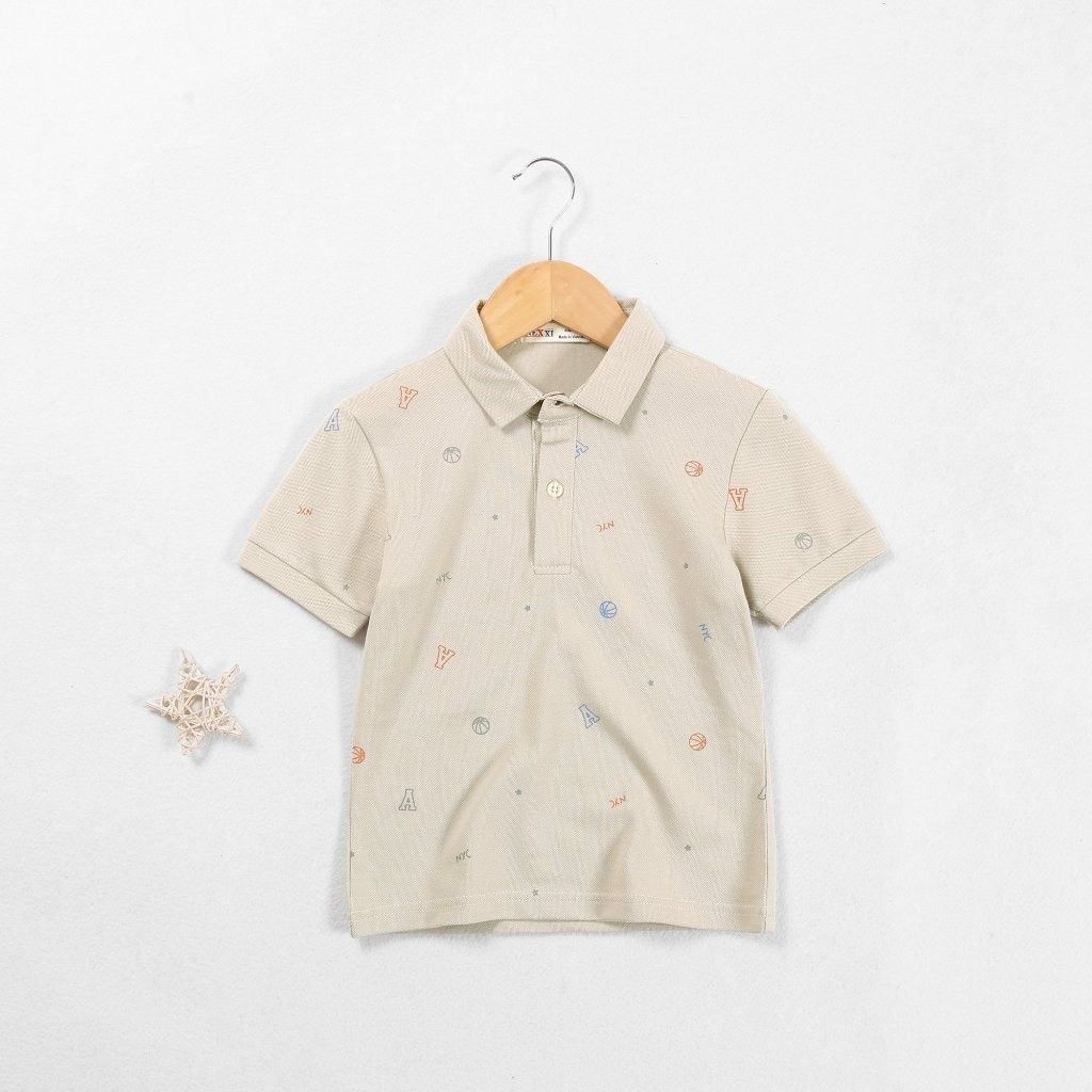 Áo Thun Polo Bé Trai In Hoạ Tiết Bóng