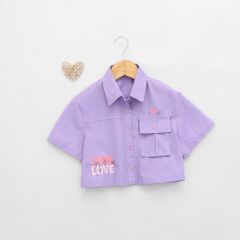 Sơ Mi Croptop Bé Gái Love You