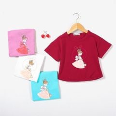 Áo Thun Form Lửng In Búp Bê Bé Gái