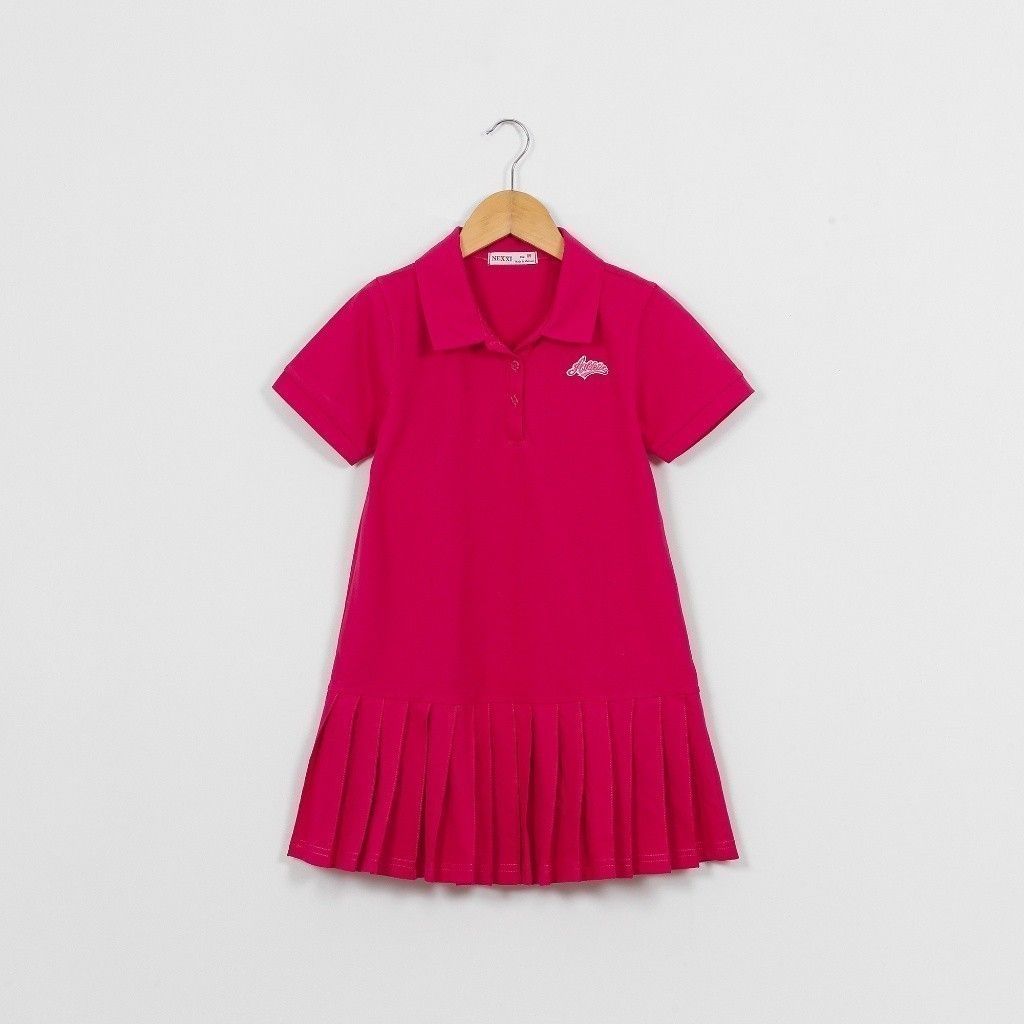 Đầm Thun Polo Bé Gái Xếp Ly Authentic
