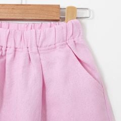 Bộ Áo Hai Dây Viền Bèo Kèm Quần Lửng Ống Rộng Chất Liệu Linen Cho Bé Gái