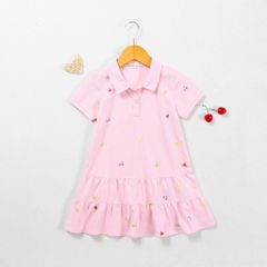 Đầm Thun Polo Bé Gái Hoạ Tiết Trái Cây