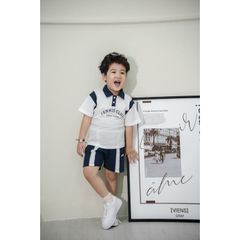 Bộ Thun Ngắn Tay Thể Thao Bé Trai In Chữ Tennis Club