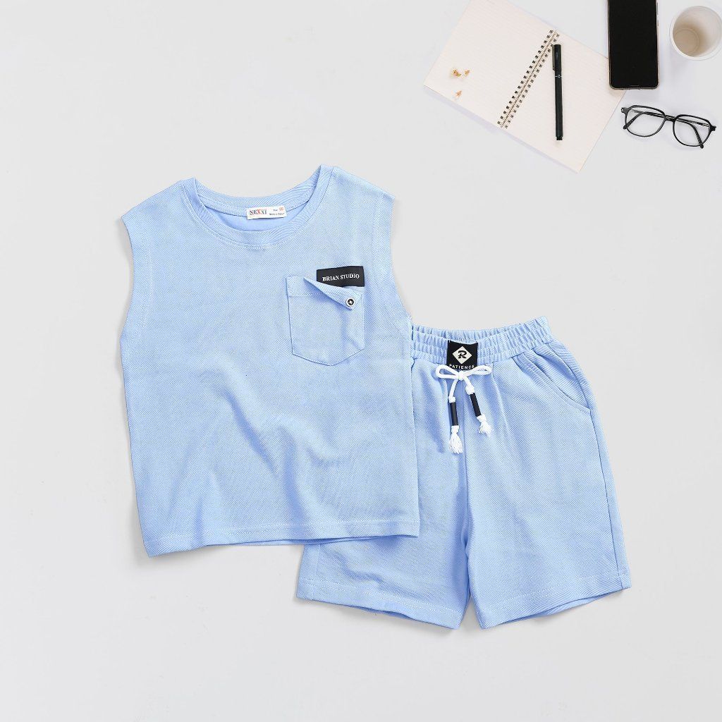 Bộ Thun Sát Nách Túi Gấp Brian Kèm Quần Đùi  Bé Trai Nexxi