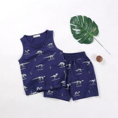 Bộ Thun Sát Nách Bé Trai In Hoạ Tiết Khủng Long