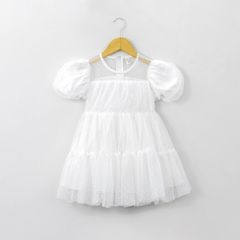 Đầm Công Chúa Phối Lưới Xinh Xắn Cho Bé Gái