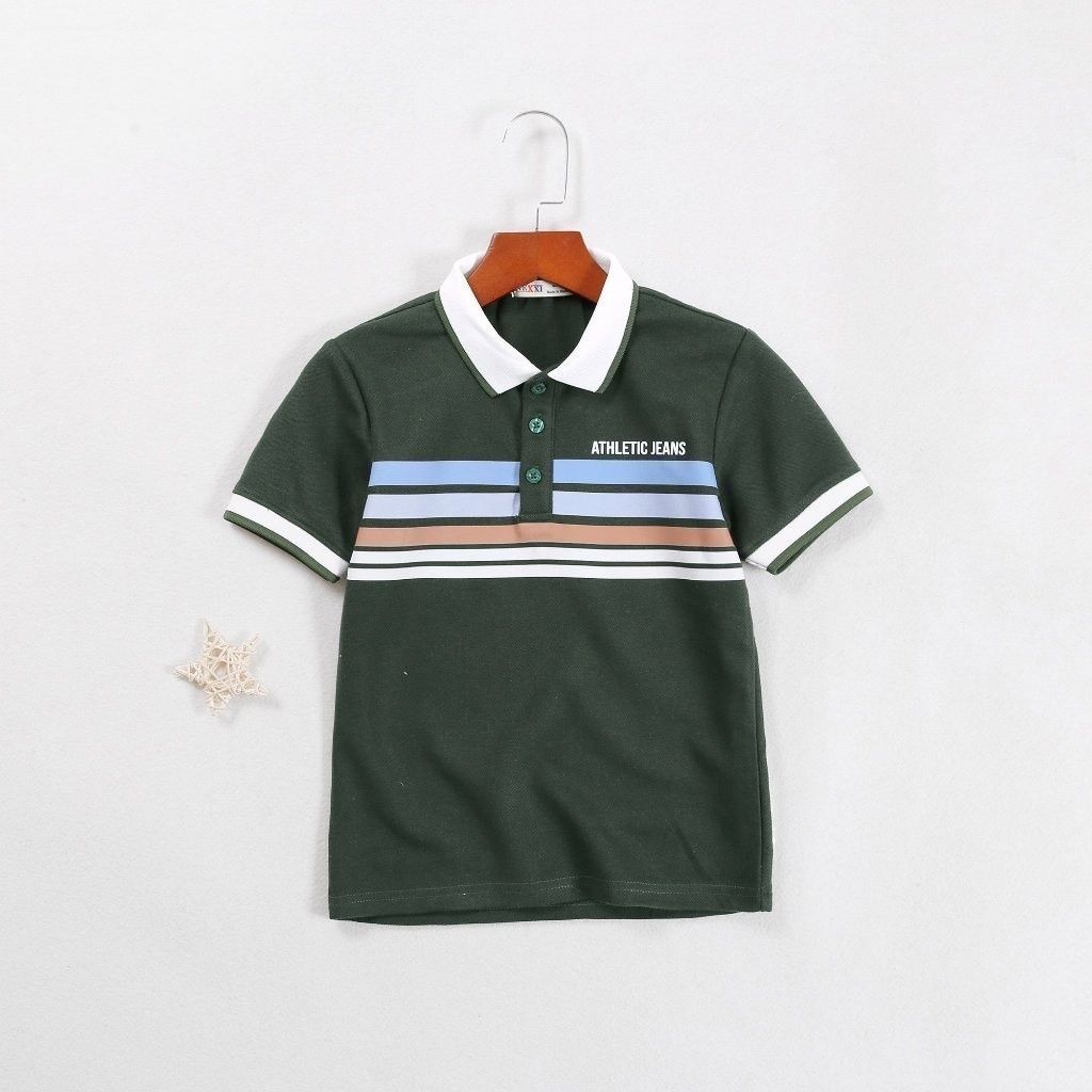 Áo Thun Polo Bé Trai In Sọc Authentic