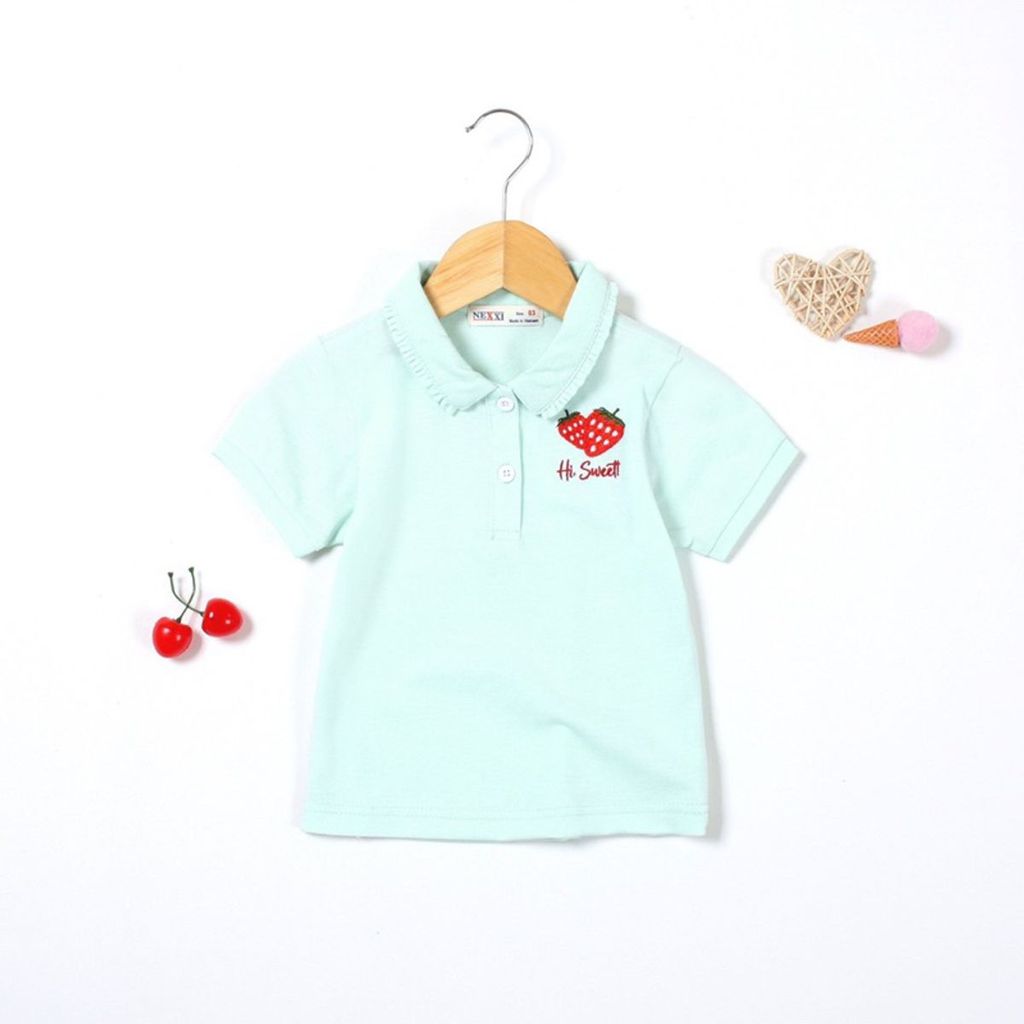 Áo Thun Polo Bé Gái Trái Dâu Bé Gái
