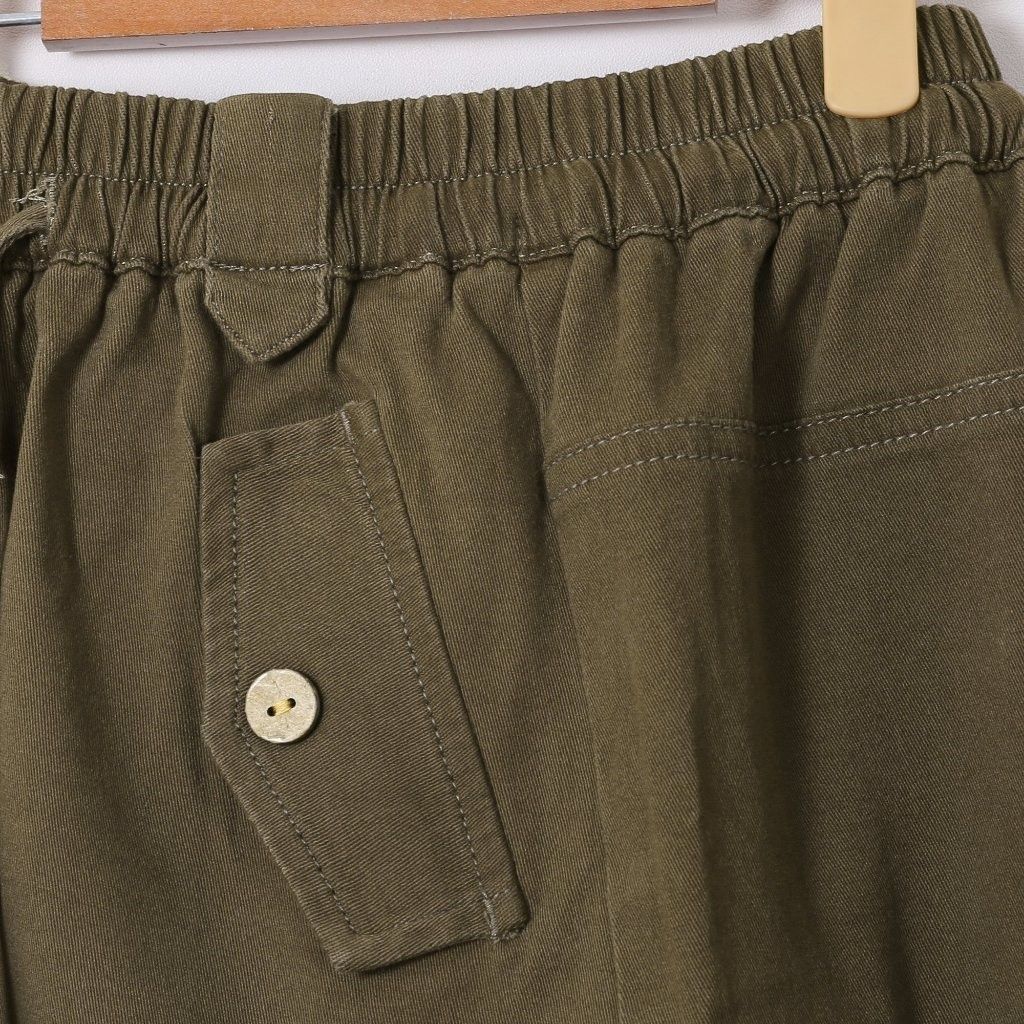 Chân Váy Midi Chất Liệu Kaki Túi Hộp 2 Túi Giả