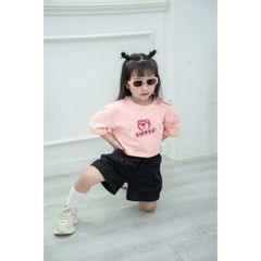 Set Bé Gái Cá Tính Áo Croptop In Hình Gấu Lotso Kèm Quần Đùi