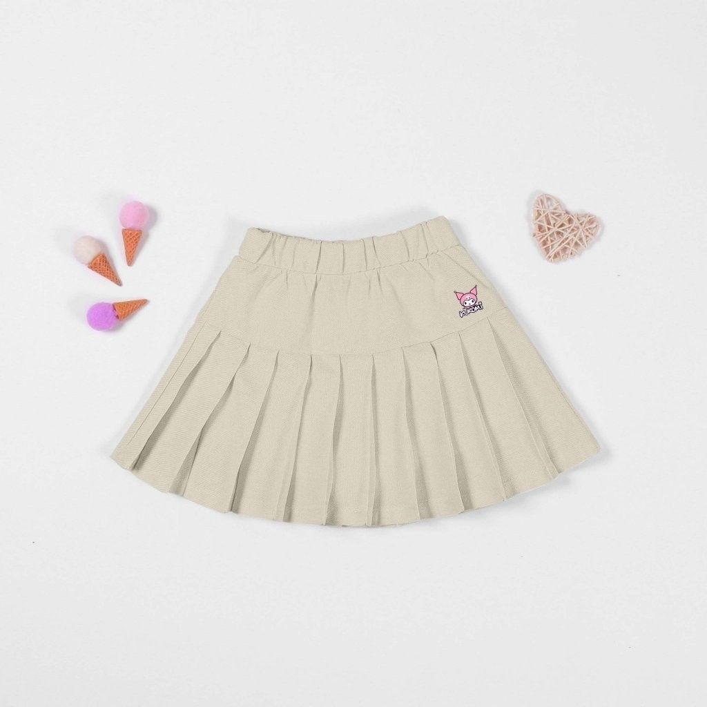 Chân Váy Thun Xếp Ly Bé Gái Kuromi