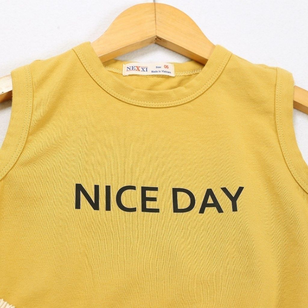 Set Áo Thun Sát Nách Niceday Kèm Quần Đùi In Hoạ Tiết Trái Thơm Bé Gái