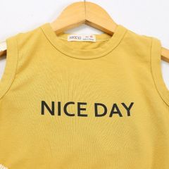 Set Áo Thun Sát Nách Niceday Kèm Quần Đùi In Hoạ Tiết Trái Thơm Bé Gái