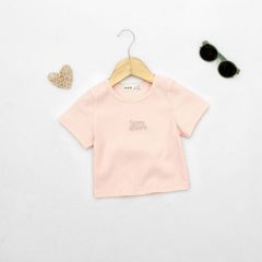 Áo Thun Gân Croptop Love More Bé Gái