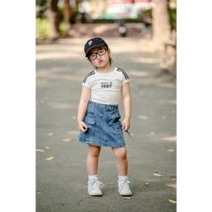 Chân Váy Jean Chữ A Dây Túi Hộp