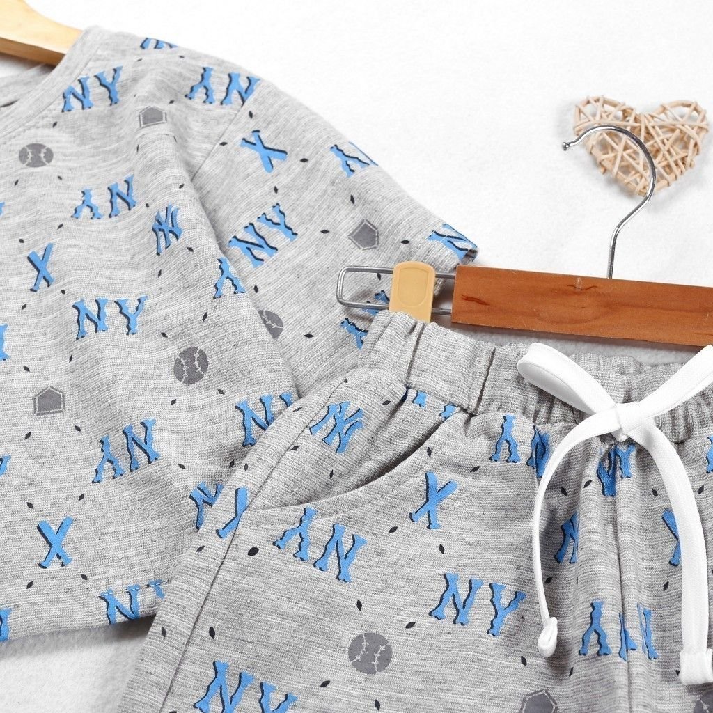 Bộ Thun Lửng Bé Gái In Họa Tiết NY