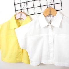 Áo Sơ Mi Croptop Cánh Dơi Form Rộng Cho Bé Gái