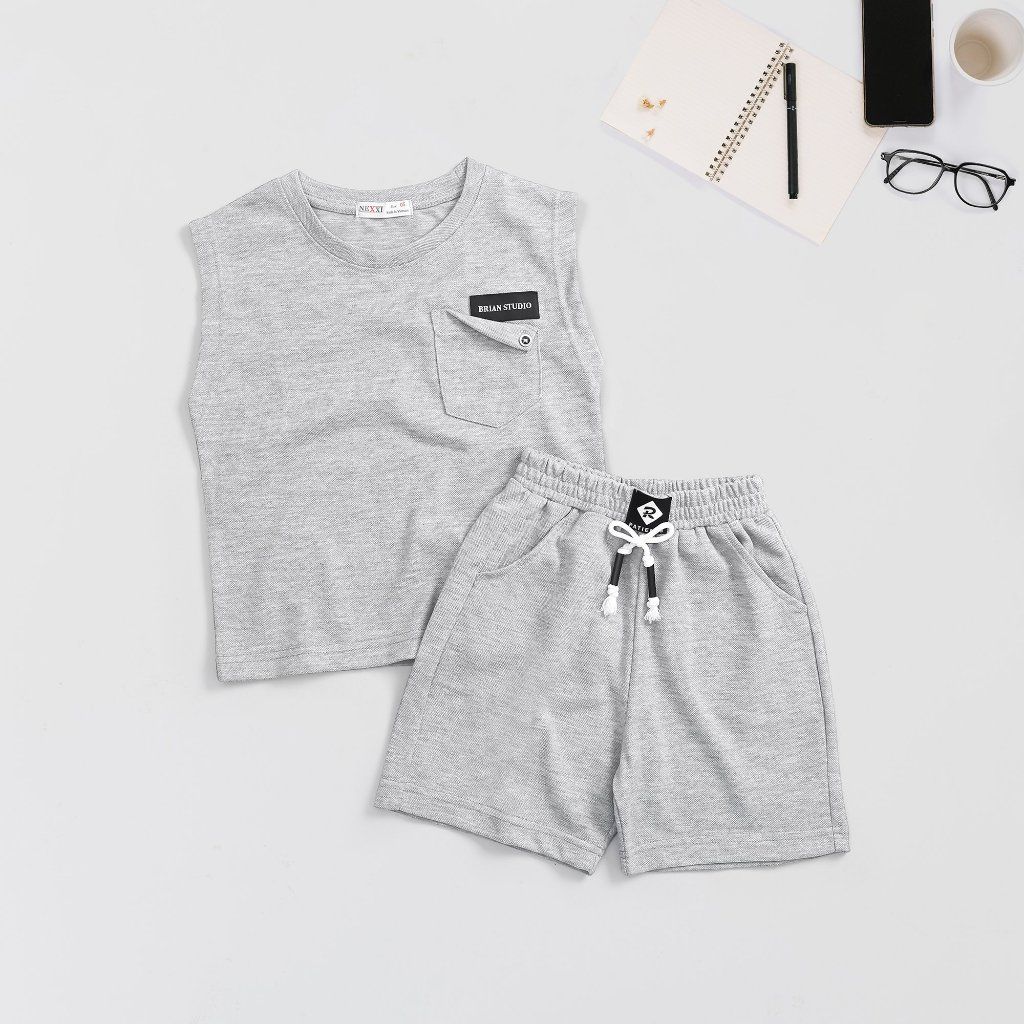 Bộ Thun Sát Nách Túi Gấp Brian Kèm Quần Đùi  Bé Trai Nexxi