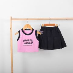 Set Váy Thun Xếp Ly Kèm Áo Sport Club