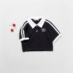 Áo Thun Cổ Bẻ Croptop Bé Gái New York