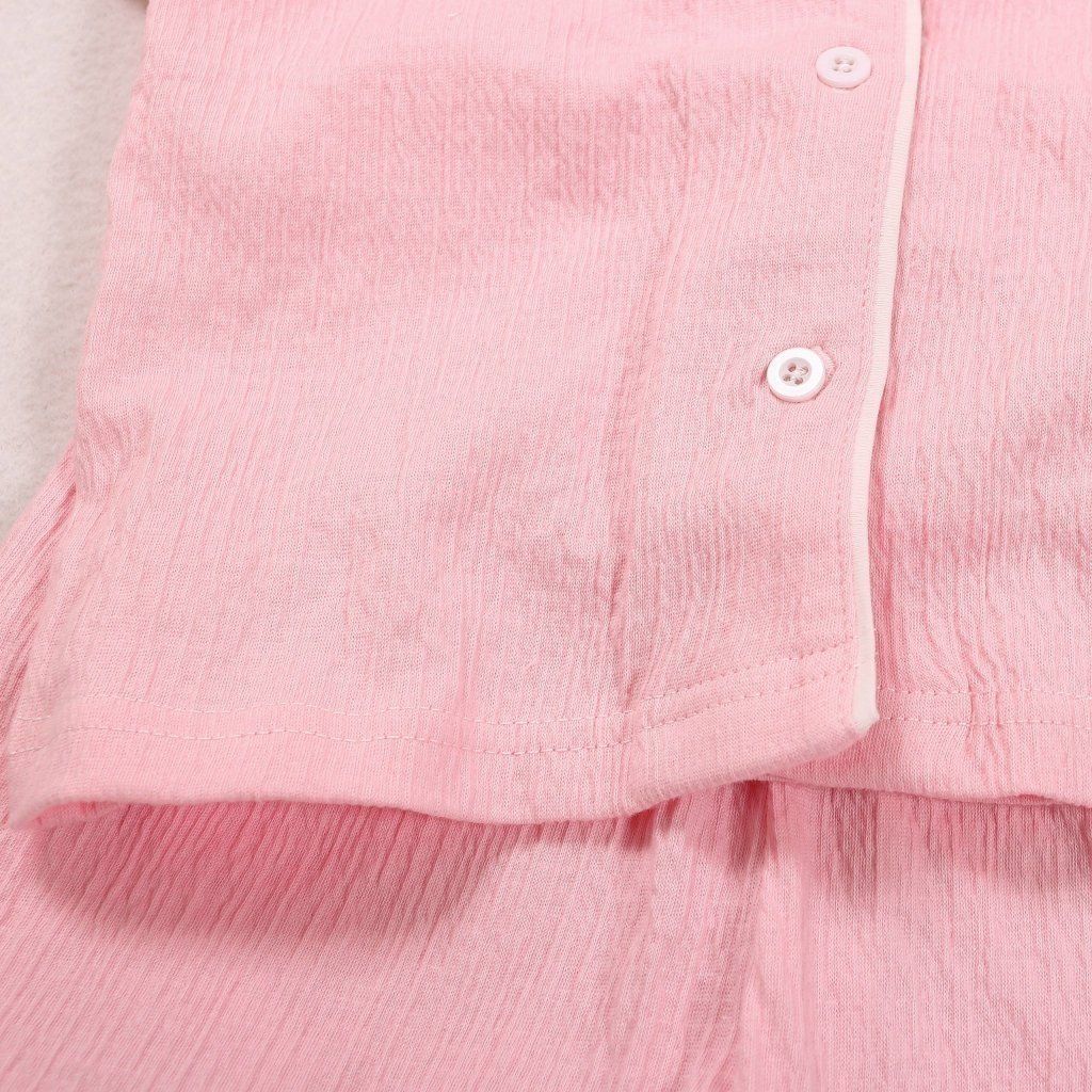 Bộ Pyjama Ngắn Tay Bé Gái In Chữ Love Trên Túi