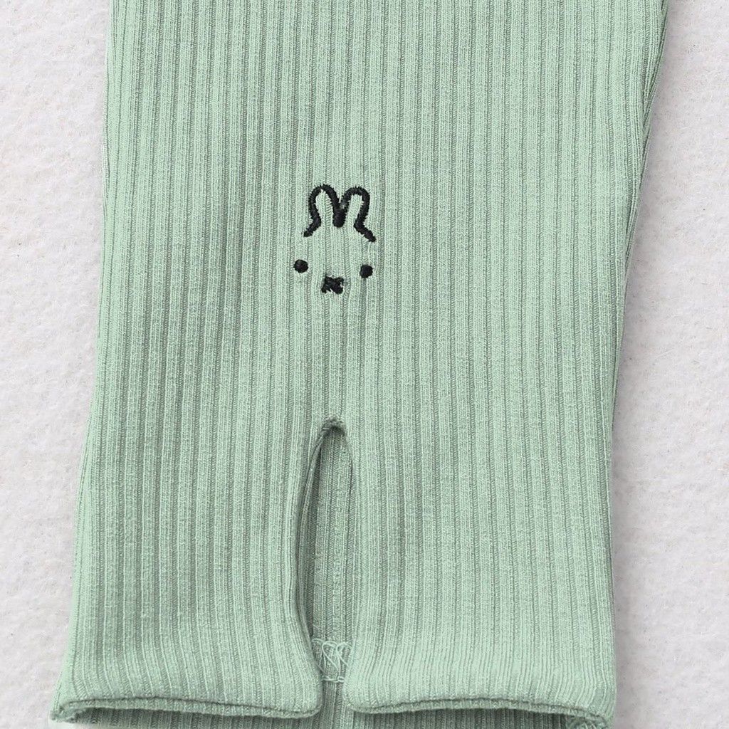 Quần Legging Dài Xẻ Lai Thêu Hình Thỏ Cho Bé Gái