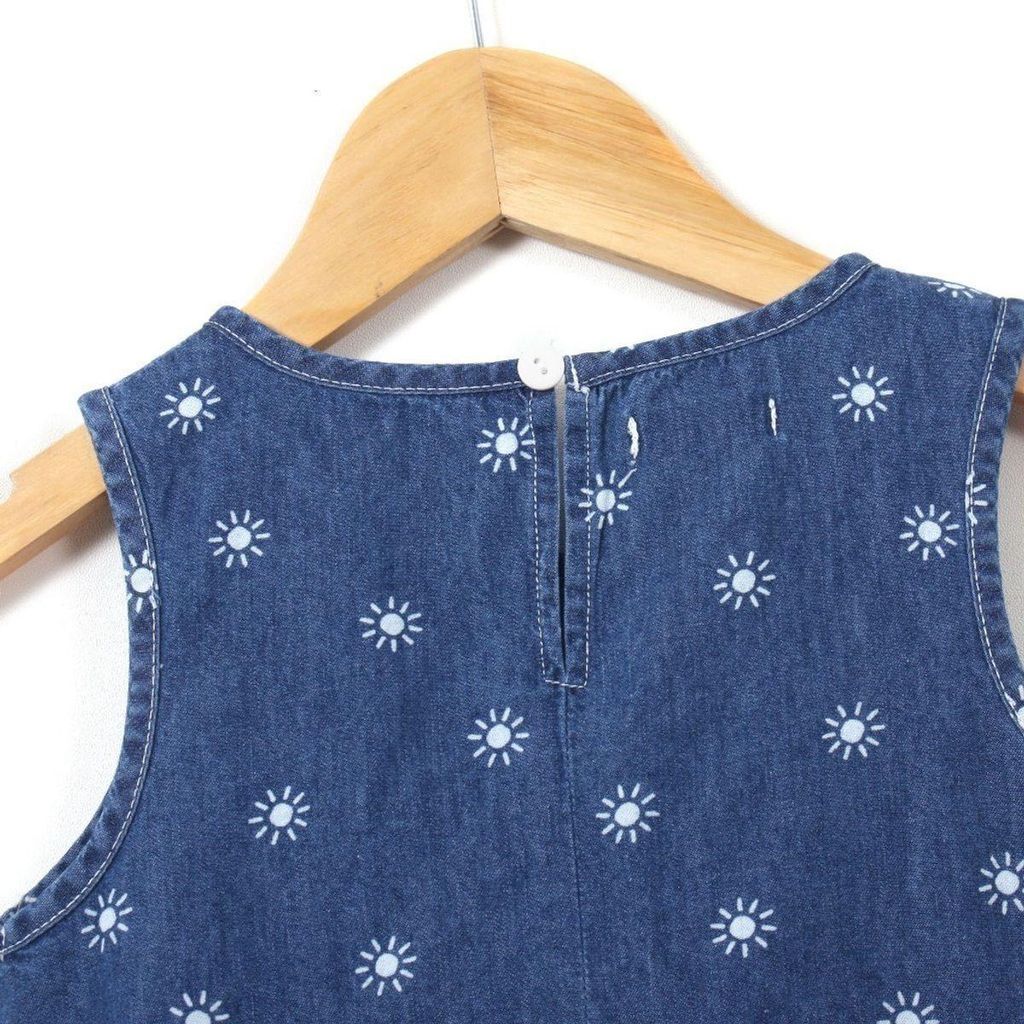 Váy Jean Sát Nách Hoa Mặt Trời Bé Gái