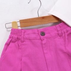 Set Bé Gái Cá Tính Áo Croptop In Hình Gấu Lotso Kèm Quần Đùi