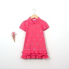 Đầm Polo Đuôi Bèo Hoạ Tiết Cầu Vòng Bé Gái