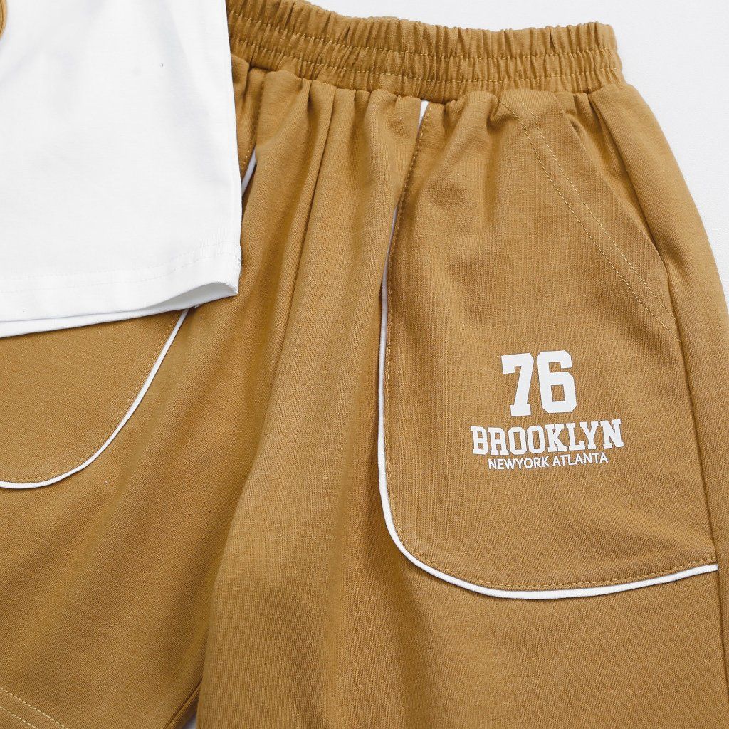 Bộ Thun Có Nón Phối Màu in Brooklyn 76 Thể Thao Cho Bé Trai Nexxi