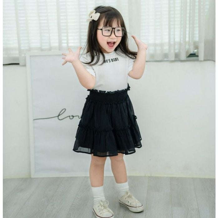 Chân Váy Voan Viền Bèo Tầng Điệu Đà Bé Gái Nexxi