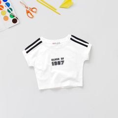 Áo Thun Bé Gái Croptop Viền Soc 1987