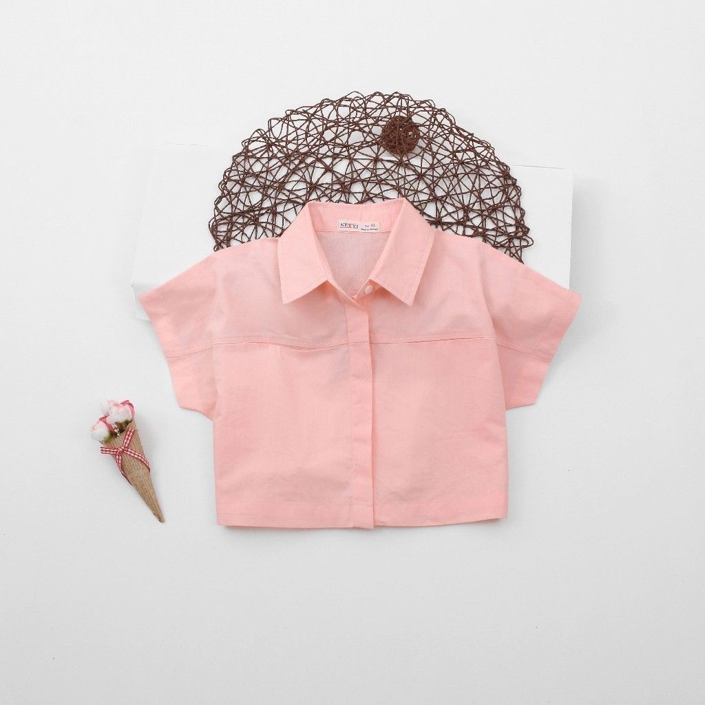 Áo Sơ Mi Croptop Cánh Dơi Form Rộng Cho Bé Gái