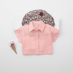 Áo Sơ Mi Croptop Cánh Dơi Form Rộng Cho Bé Gái