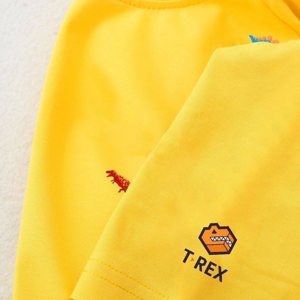 Áo Thun Cổ Tròn Bé Trai Hoạ Tiết Khủng Long