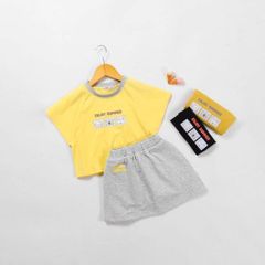 Set Chân Váy Kèm Áo Thun Bé Gái Dễ Thương In Chữ Enjoy Summer