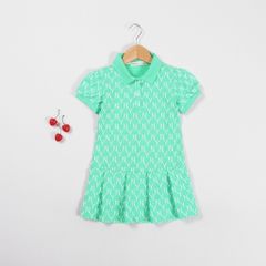 Váy Polo Xếp Ly Bé Gái Hoạ Tiết NY