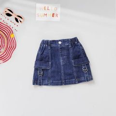 Chân Váy Jean Chữ A Dây Túi Hộp
