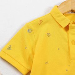 Áo Thun Polo Bé Trai In Hoạ Tiết Bóng